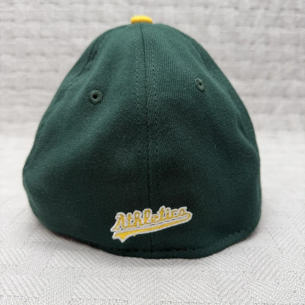 New Era Hat Cap Fitted Mens‎ Medium Green Yellow Oakland A's 39THIRTY MLB